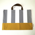 【再販３】レッスンバッグ（グレーボーダー×黄色）/Lesson bag/School bag 【通園・通学】【男の子】