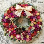 送料無料☆紫陽花の華やかドライフラワーリース