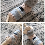 胸まわり32〜36cm/アイスブルーとミルクティのDOGセーター