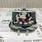 がま口親子財布前ポケット付　　　フレブルちゃん（ブルーグリーン）