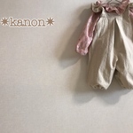 ★ショルダーフリルぷっくりサロペット✳８０~９０🌸【送料無料】リネン混