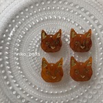 【ねこちゃん】アクリルパーツ ブラウン べっ甲 2個