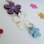*価格変更* Ttriple  flower ストラップ  purple