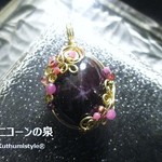 スターガーネットペンダント（ワイヤージュエリー☆ワイヤーアクセサリー☆ワイヤーラッピング天然石ネックレス）