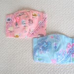 ★子供用マスク　２枚セット★　可愛いレースとリボン付き子供用立体マスク　おしゃれマスク　№１