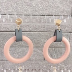 【送料無料】【ステンレス】【24KGP】バイカラーレザータグピアス 