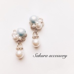 シルバー×パール ピアス イヤリング
