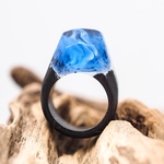 【受注制作】美しい景色を閉じ込めた木の指輪 Cristal wood ring  <Dance of the Snowstorm>