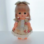 メルちゃんサイズ　お花柄ワンピース・ヘアリボン　２点セット