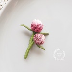千日紅のブローチ ❁華やかピンク