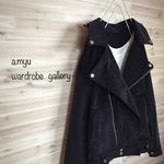 a.myu限定 新作♪ドロップショルダーの黒ライダース