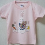 「puyan 1214様専用」手描き子供Ｔシャツ「うさぎの親子」 １３０ｃｍ  