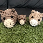 親子セット イノシシのあみぐるみ