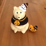 【再販】しろくま貯金箱用 おばけ帽子のハロウィンセット