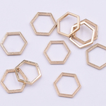 送料無料20個フレームパーツ 六角形 ゴールド  13x15mm   mj420