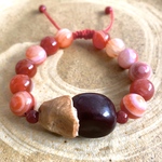 夫婦円満・健康の御守り☆緬茄菩提樹・サードニクス・チベット産赤瑪瑙のブレスレット