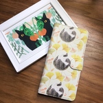 【全機種対応】スマフォケース/猫と植物柄＊iPhoneケース【受注生産】