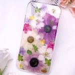【iPhone X/XS】押し花iPhoneケース(アネモネパープル20190923）