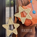 RUKIRIRIA #363 ラタン風星型ピアス  大ぶりピアス 大ぶりイヤリング 
