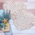 マクラメ ハートのコースター