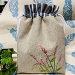 イヌタデの刺繍の巾着袋