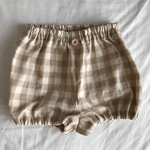 ブロックチェックかぼちゃパンツ ベージュ ベビー