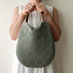 oval bag *⚮* ミナペルホネンファブリック tambourine グリーン色 *⚮*