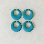 Blue Enameled Circle Pendant Tops