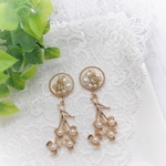 パールいっぱいクリアレジンピアス/イヤリング