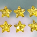 ボタン 6個 星 スター24mm ぷっくり アクリル 黄色 (NST24KYLJB00)