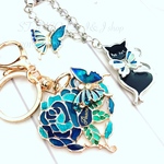 sora様専用❤薔薇ハートと黒猫ミニバックチャーム