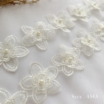 オーガンジー刺繍フラワーレース