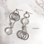 ユニセックス アシンメトリー シルバー ピアス