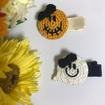 送料込み２つセット♡ハロウィンおばけとかぼちゃのベビーヘアクリップ 