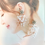 華やか♡パールシャワー×パールカボション　ピアス/イヤリング