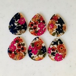 【C】Flower Printed Drop Pendant Tops