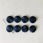 Matte Navy Blue Wavy Coin Rubber Beads