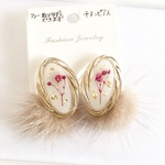 2wayファーとお花のピアス