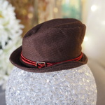 3.5～4インチ　オビツ11　中折れ帽子　茶色