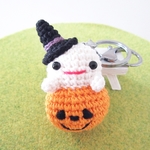 ハロウィン♪オバケのあみぐるみキーホルダー