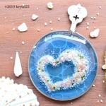 海シリーズ 検眼レンズ×ハートのサークル(ハートの面は表面は完全な平らではありません。やや凹凸あります)