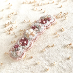 【ビーズ刺繍】ももージュバレッタ🍑ばらふわ