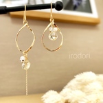レモンクォーツのアシメピアス/イヤリング