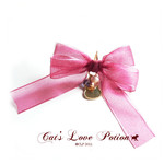 猫 ヘアアクセサリー オーガンジー リボン チェコ パール ねこ ポニーフック Cat's Love Potion