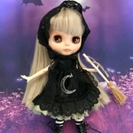 送料無料 ハロウィン黒若草色ワンピセット ブライス アウトフィット