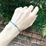 ステンレス製 天然石ブレスレット(アパタイト) 飾り小豆チェーン幅3.2mm
