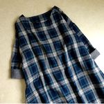 ダブルガーゼ　ブラックウォッチ　襟元狭め　ワンピース　