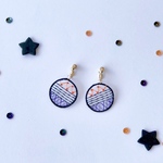 オーガンジー刺繍のシンプルイヤリング/ピアス＜ハロウイン＞