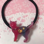 【全国一律 送料無料】ハロウィンでさりげない存在感を・ピンクブルーパープルの猫ちゃん