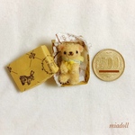 小さな箱に入れてお届け♪ ミニチュアモールベア テディベア ブライスのお供に